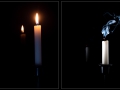 1. Platz Projektion Farbe Christian Gentges Kerze zu verschiedenen Zeiten