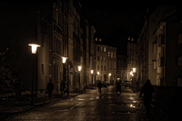 Straße nachts anno dazumal