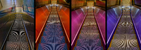 farbenfrohe Rolltreppe